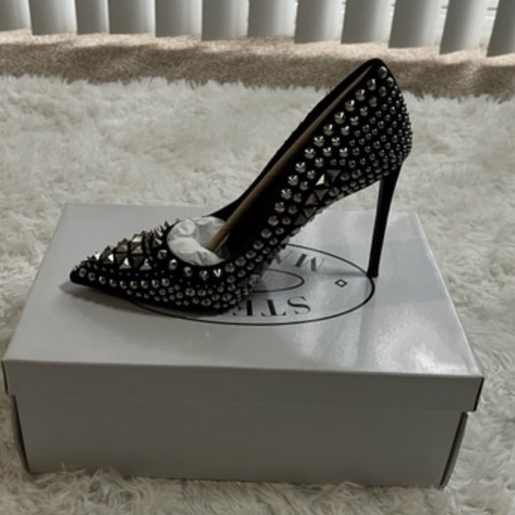 Steve Madden Black Verve Studded Pumps - Picture 2 of 9